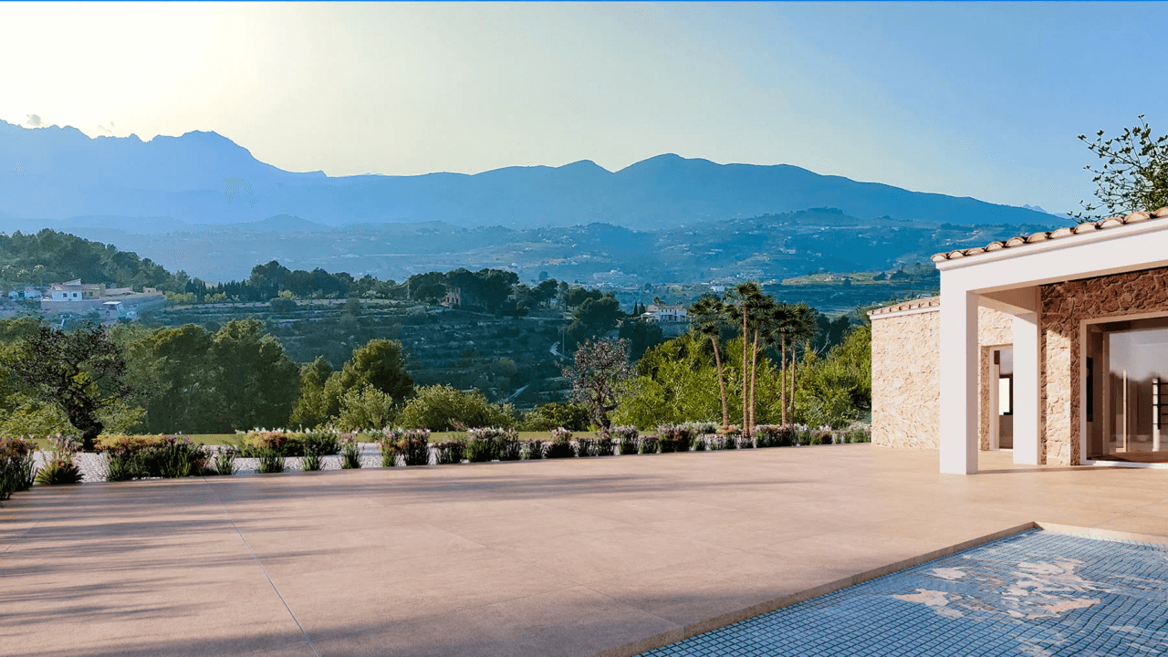 Project: luxe finca te koop in Benissa met bergzicht