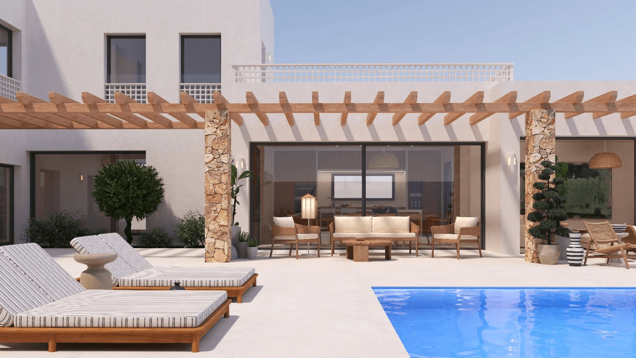 Villa de style Ibiza avec vue sur la mer à vendre à Moraira
