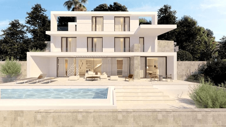 En construcción: villa con vistas al mar en venta en Benissa