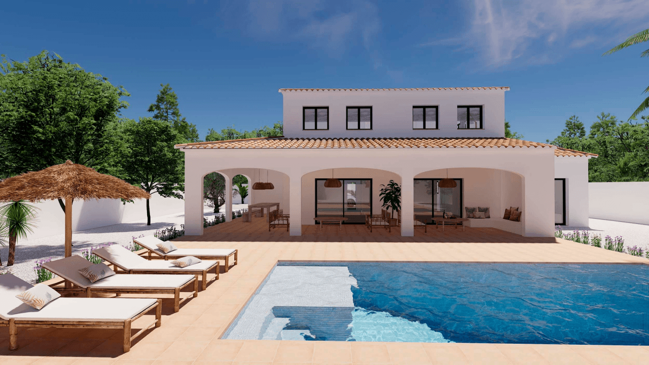 Projet : Villa moderne de style finca à vendre à Moraira
