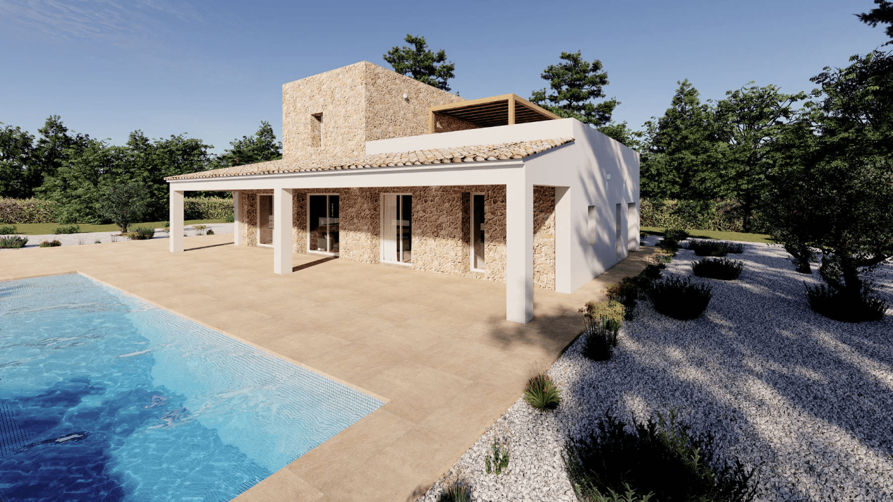 Project: luxe finca te koop in Benissa met bergzicht