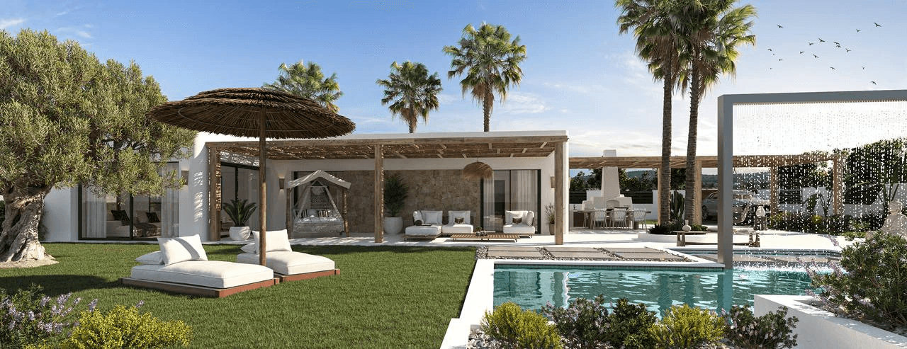 Proyecto de obra nueva, villa moderna con toque mediterráneo en venta en Pedreguer, Costa Blanca.