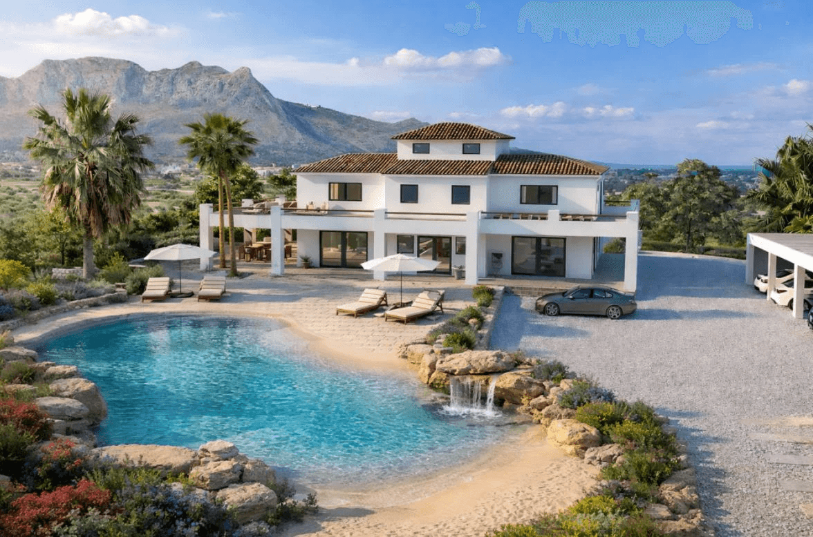 Finca spacieuse sur un terrain plat et ensoleillé à vendre dans le quartier de La Sella Golf Resort, Pedreguer, Costa Blanca