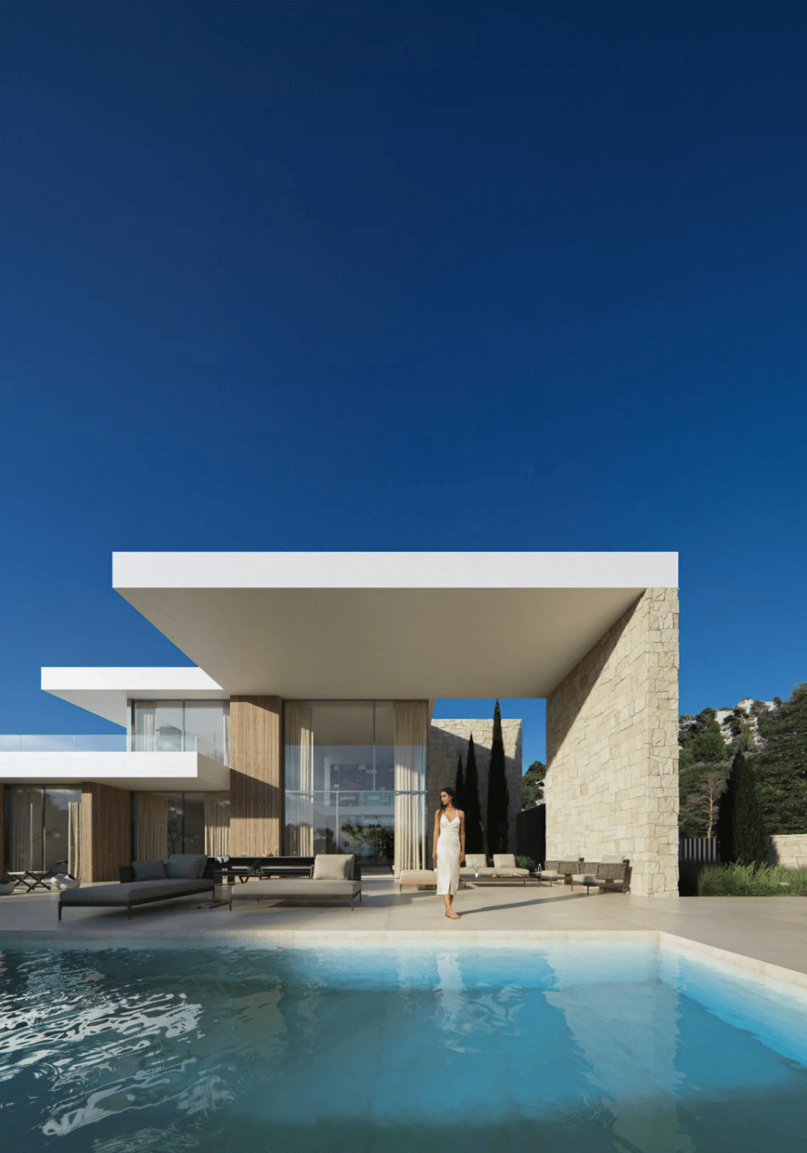 Luxe villa met 180 graden uitzicht op Moraira en Calpe, de perfecte symmetrie van de mediterrane horizon, te koop in Fanadix, Benissa, Costa Blanca.