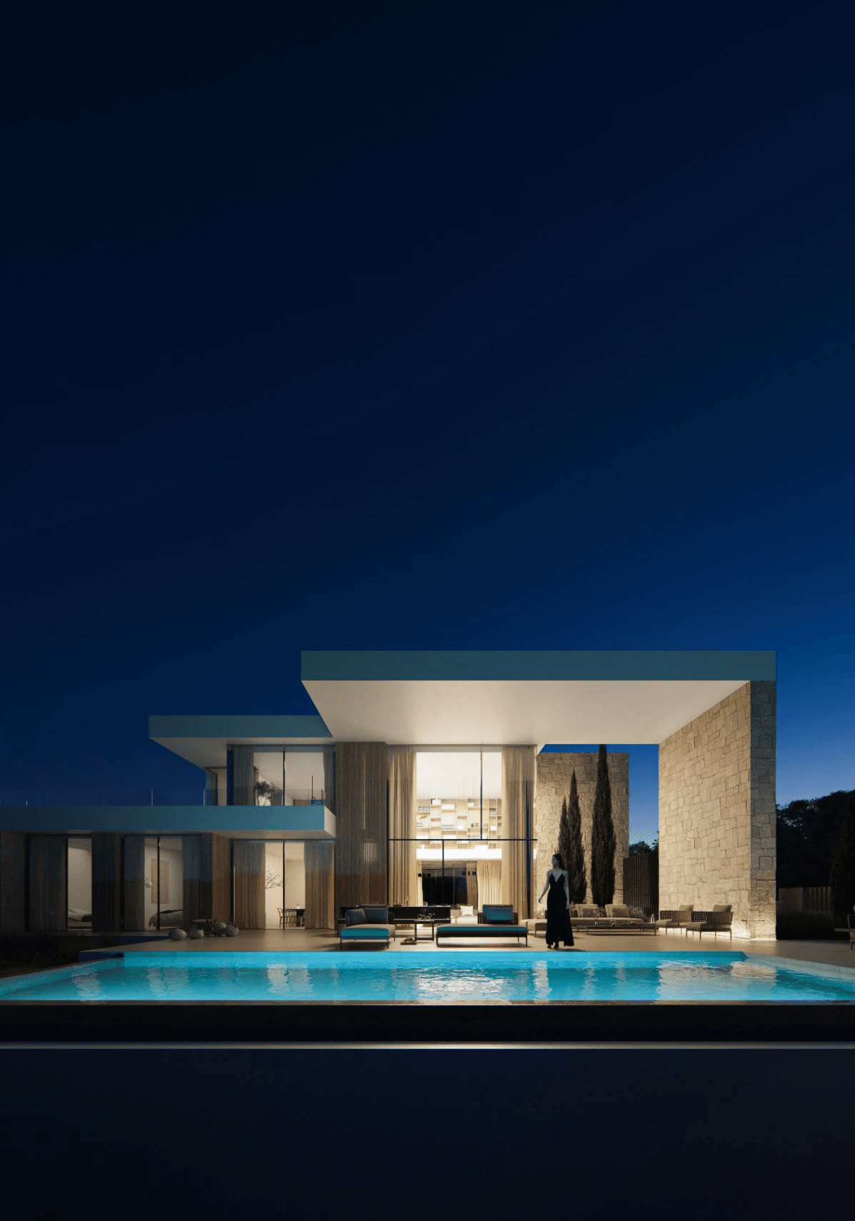 Luxe villa met 180 graden uitzicht op Moraira en Calpe, de perfecte symmetrie van de mediterrane horizon, te koop in Fanadix, Benissa, Costa Blanca.