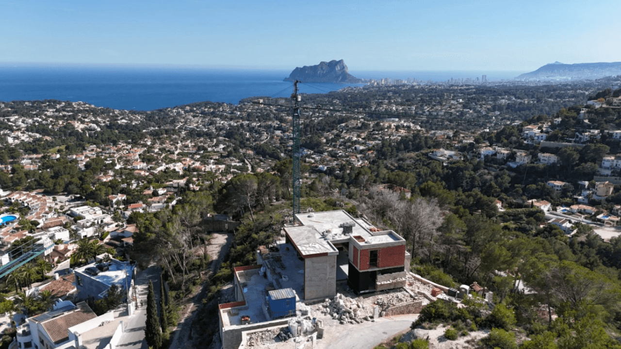Luxury villa  with 180 degrees view to Moraira and Calpe the perfect symmetry of the mediterranean horizon for sale in Fanadix, Benissa, Costa Blanca.