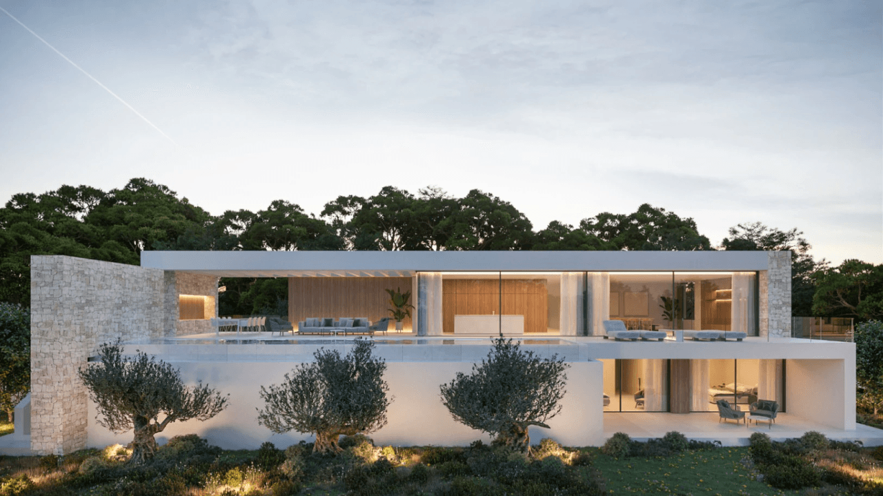 Villa luxueuse au design exclusif offrant modernité et Méditerranée à ses pieds, située à Moraira, Costa Blanca.