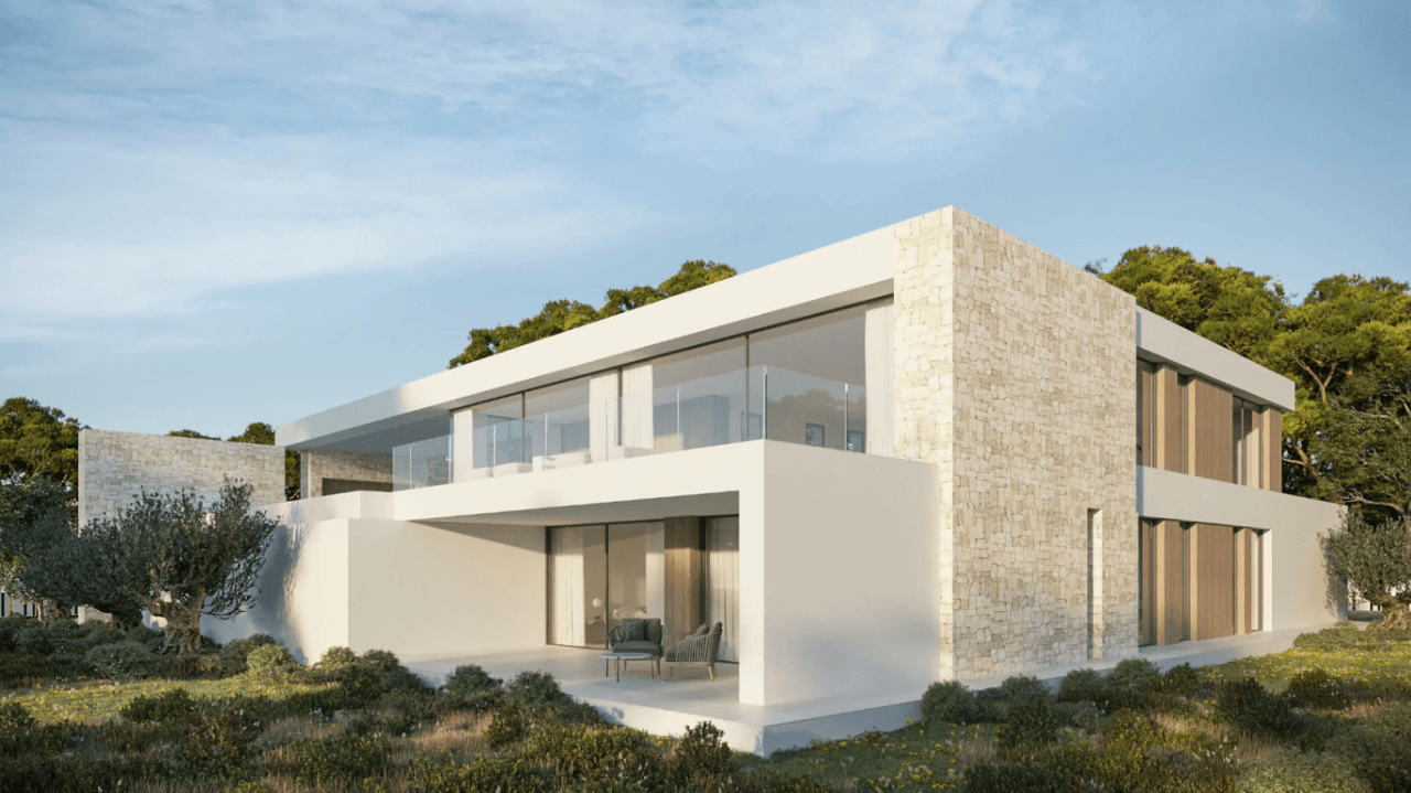 Villa luxueuse au design exclusif offrant modernité et Méditerranée à ses pieds, située à Moraira, Costa Blanca.